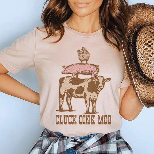 Cluck Oink Moo Tee